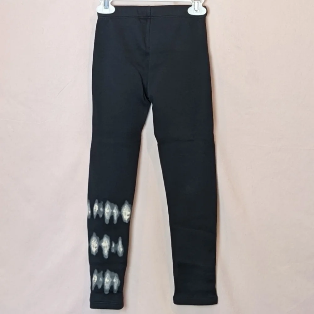 Gap Black Cozy Lined Leggings with Tie Dye Design size Small